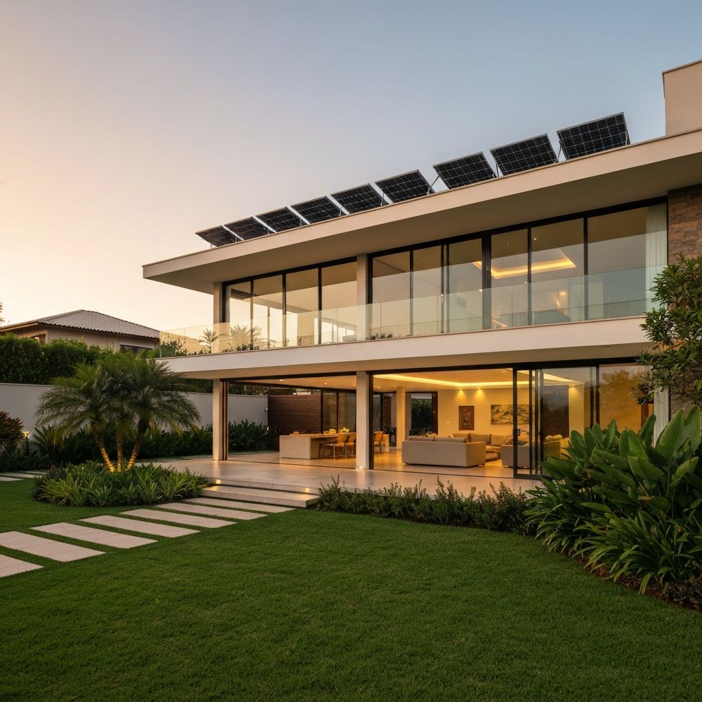 Residência com energia solar instalada pela Allure
