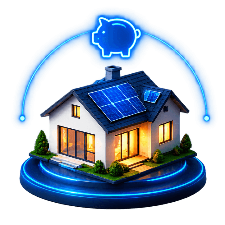 Residência economizando com energia solar